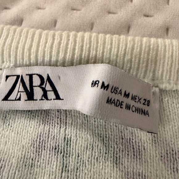 Zara Women's Floral Knit Cardigan - Purple and Green - Picture 2 of 2